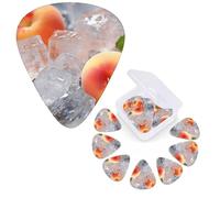 12 PCS Guitar Picks Plectrums with Organizer Storage Box Bass Pick Peach Ice Cubes Personalized Guitar Pick for Acoustic Guitar Electric Guitar Bass Ukulele