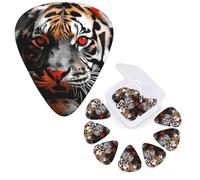 12 PCS Guitar Picks Plectrums with Organizer Storage Box Bass Pick Red Eyed Tiger Personalized Guitar Pick for Acoustic Guitar Electric Guitar Bass Ukulele
