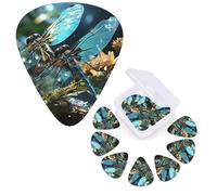 12 PCS Guitar Picks Plectrums with Organizer Storage Box Bass Pick Two Dragonflies Personalized Guitar Pick for Acoustic Guitar Electric Guitar Bass Ukulele