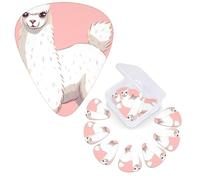 12 PCS Guitar Picks Plectrums with Organizer Storage Box Bass Pick White Alpaca Llama Personalized Guitar Pick for Acoustic Guitar Electric Guitar Bass Ukulele