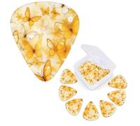 12 PCS Guitar Picks Plectrums with Organizer Storage Box Bass Pick Yellow and White Butterfly Personalized Guitar Pick for Acoustic Guitar Electric Guitar Bass Ukulele