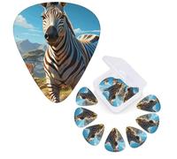 12 PCS Guitar Picks Plectrums with Organizer Storage Box Bass Pick Zebra Jungle Personalized Guitar Pick for Acoustic Guitar Electric Guitar Bass Ukulele