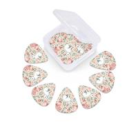 12 Pcs Guitar Picks Rabbit Bunny Floral Easter Plectrums With 3 Thickness For Electric,Acoustic Guitars