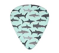 12 Pcs Guitar Picks Shark Guitar Plectrums Includes Thin, Medium & Heavy Gauges 3 Sizes For Guitars Ukulele With Organizer Storage Box