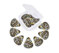 12 Pcs Guitar Picks Snake Reticulated Python Camouflage Plectrums With 3 Thickness For Electric,Acoustic Guitars