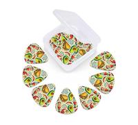 12 Pcs Guitar Picks Spicy Cha Mexican Taco Avocado Plectrums With 3 Thickness For Electric,Acoustic Guitars