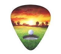 12 Pcs Guitar Picks Sport Golf Ball Sunset Tree 3 Different Thicknesses,For Acoustic Guitar, Electric Guitar, Bass Guitar