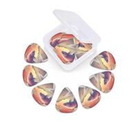 12 Pcs Guitar Picks Sunset Koi Carp Japan Plectrums With 3 Thickness For Electric,Acoustic Guitars