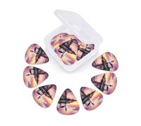 12 Pcs Guitar Picks Sunset Lighthouse Ocean Sea Plectrums With 3 Thickness For Electric,Acoustic Guitars