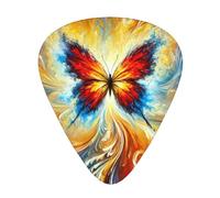 12 Pcs Guitar Picks - Thin/Medium/Heavy - Abstract Butterfly Print Pick For Acoustic, Electric, Bass - Gift For Guitar Players, Solo & Riff
