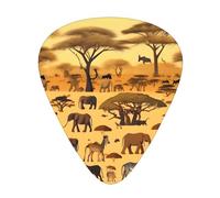 12 Pcs Guitar Picks - Thin/Medium/Heavy - African Grassland Animals Print Pick For Acoustic, Electric, Bass - Gift For Guitar Players, Solo & Riff