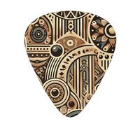 12 Pcs Guitar Picks - Thin/Medium/Heavy - African Tribal Print Pick For Acoustic, Electric, Bass - Gift For Guitar Players, Solo & Riff