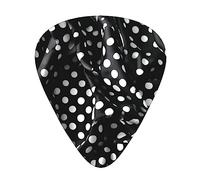 12 Pcs Guitar Picks - Thin/Medium/Heavy - Black And White Corrugated Dots Print Pick For Acoustic, Electric, Bass - Gift For Guitar Players, Solo & Riff