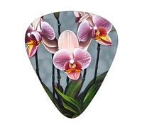 12 Pcs Guitar Picks - Thin/Medium/Heavy - Blooming Orchids Pick For Acoustic, Electric, Bass - Gift For Guitar Players, Solo & Riff