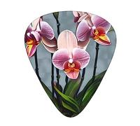 12 Pcs Guitar Picks - Thin/Medium/Heavy - Blooming Orchids Print Pick For Acoustic, Electric, Bass - Gift For Guitar Players, Solo & Riff