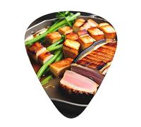 12 Pcs Guitar Picks - Thin/Medium/Heavy - Delicious Grilled Meat Pick For Acoustic, Electric, Bass - Gift For Guitar Players, Solo & Riff