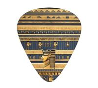 12 Pcs Guitar Picks - Thin/Medium/Heavy - Egyptian Pharaonic Frescoes Print Pick For Acoustic, Electric, Bass - Gift For Guitar Players, Solo & Riff