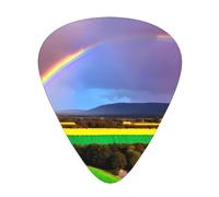 12 Pcs Guitar Picks - Thin/Medium/Heavy - Evening Rainbow Print Pick For Acoustic, Electric, Bass - Gift For Guitar Players, Solo & Riff