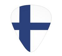 12 Pcs Guitar Picks - Thin/Medium/Heavy - Finnish Flag Print Pick For Acoustic, Electric, Bass - Gift For Guitar Players, Solo & Riff