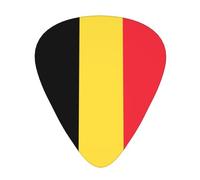 12 Pcs Guitar Picks - Thin/Medium/Heavy - Flag Of Belgium Print Pick For Acoustic, Electric, Bass - Gift For Guitar Players, Solo & Riff