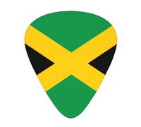 12 Pcs Guitar Picks - Thin/Medium/Heavy - Flag Of Jamaica Print Pick For Acoustic, Electric, Bass - Gift For Guitar Players, Solo & Riff