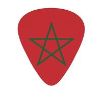 12 Pcs Guitar Picks - Thin/Medium/Heavy - Flag Of Morocco Print Pick For Acoustic, Electric, Bass - Gift For Guitar Players, Solo & Riff