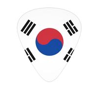 12 Pcs Guitar Picks - Thin/Medium/Heavy - Flag Of Republic Of Korea Print Pick For Acoustic, Electric, Bass - Gift For Guitar Players, Solo & Riff
