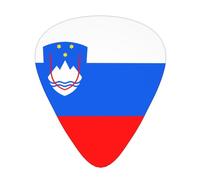 12 Pcs Guitar Picks - Thin/Medium/Heavy - Flag Of Slovenia Print Pick For Acoustic, Electric, Bass - Gift For Guitar Players, Solo & Riff
