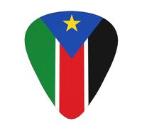 12 Pcs Guitar Picks - Thin/Medium/Heavy - Flag Of South Sudan Print Pick For Acoustic, Electric, Bass - Gift For Guitar Players, Solo & Riff