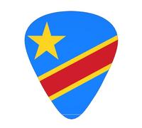 12 Pcs Guitar Picks - Thin/Medium/Heavy - Flag Of The Congo Print Pick For Acoustic, Electric, Bass - Gift For Guitar Players, Solo & Riff