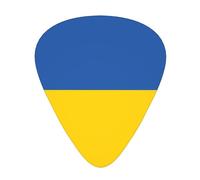 12 Pcs Guitar Picks - Thin/Medium/Heavy - Flag Of Ukraine Print Pick For Acoustic, Electric, Bass - Gift For Guitar Players, Solo & Riff