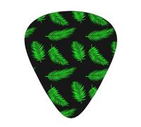 12 Pcs Guitar Picks - Thin/Medium/Heavy - Green Leaf Print Pick For Acoustic, Electric, Bass - Gift For Guitar Players, Solo & Riff
