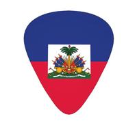 12 Pcs Guitar Picks - Thin/Medium/Heavy - Haitian Flag Print Pick For Acoustic, Electric, Bass - Gift For Guitar Players, Solo & Riff