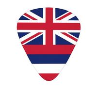 12 Pcs Guitar Picks - Thin/Medium/Heavy - Hawaii Flag Print Pick For Acoustic, Electric, Bass - Gift For Guitar Players, Solo & Riff