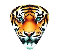 12 Pcs Guitar Picks - Thin/Medium/Heavy - Little Fat Tiger Head Print Pick For Acoustic, Electric, Bass - Gift For Guitar Players, Solo & Riff