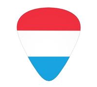 12 Pcs Guitar Picks - Thin/Medium/Heavy - Luxembourg Flag Print Pick For Acoustic, Electric, Bass - Gift For Guitar Players, Solo & Riff