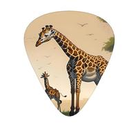 12 Pcs Guitar Picks - Thin/Medium/Heavy - Mother And Child Giraffe Print Pick For Acoustic, Electric, Bass - Gift For Guitar Players, Solo & Riff