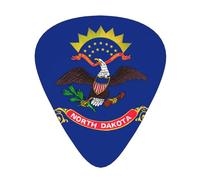 12 Pcs Guitar Picks - Thin/Medium/Heavy - North Dakota State Flag Print Pick For Acoustic, Electric, Bass - Gift For Guitar Players, Solo & Riff