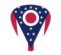 12 Pcs Guitar Picks - Thin/Medium/Heavy - Ohio State Flag Print Pick For Acoustic, Electric, Bass - Gift For Guitar Players, Solo & Riff