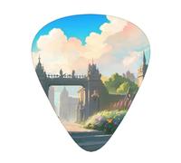 12 Pcs Guitar Picks - Thin/Medium/Heavy - Outside The Castle Gate Print Pick For Acoustic, Electric, Bass - Gift For Guitar Players, Solo & Riff