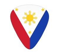 12 Pcs Guitar Picks - Thin/Medium/Heavy - Philippine Flag Print Pick For Acoustic, Electric, Bass - Gift For Guitar Players, Solo & Riff
