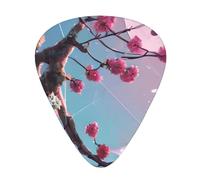 12 Pcs Guitar Picks - Thin/Medium/Heavy - Small Pink Flowers Print Pick For Acoustic, Electric, Bass - Gift For Guitar Players, Solo & Riff