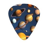12 Pcs Guitar Picks - Thin/Medium/Heavy - Solar System Planets Print Pick For Acoustic, Electric, Bass - Gift For Guitar Players, Solo & Riff