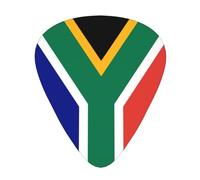 12 Pcs Guitar Picks - Thin/Medium/Heavy - South African Flag Print Pick For Acoustic, Electric, Bass - Gift For Guitar Players, Solo & Riff