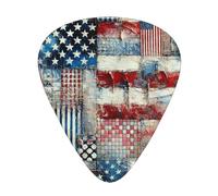 12 Pcs Guitar Picks - Thin/Medium/Heavy - Usa Flag Patchwork Print Pick For Acoustic, Electric, Bass - Gift For Guitar Players, Solo & Riff