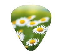 12 Pcs Guitar Picks - Thin/Medium/Heavy - White Daisies Print Pick For Acoustic, Electric, Bass - Gift For Guitar Players, Solo & Riff