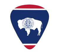 12 Pcs Guitar Picks - Thin/Medium/Heavy - Wyoming State Flag Print Pick For Acoustic, Electric, Bass - Gift For Guitar Players, Solo & Riff