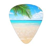 12 Pcs Guitar Picks Tropical Beach Plant Theme 3 Different Thicknesses, Classic Triangle, For Acoustic Guitar, Electric Guitar, Bass Guitar