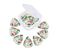 12 Pcs Guitar Picks Tropical Flamingo Floral Plectrums With 3 Thickness For Electric,Acoustic Guitars