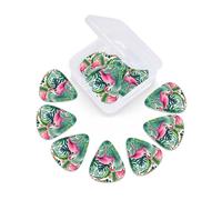 12 Pcs Guitar Picks Tropical Leaves Flamingo Summer Plectrums With 3 Thickness For Electric,Acoustic Guitars